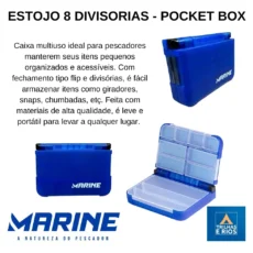 Estojo Pesca Para Guardar Miçanga Anzol Snap Girador Mpb103 Cor Azul